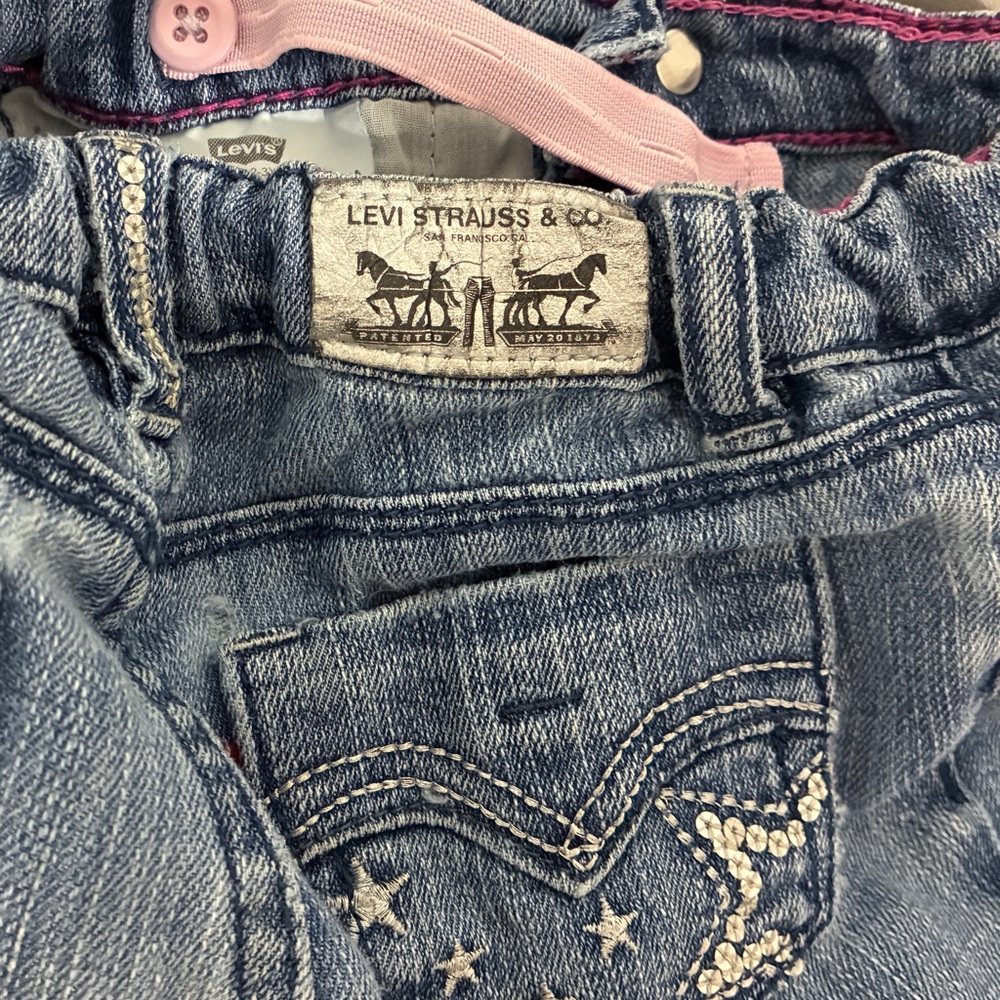 Levi’s Girls 3T Bootcut Jeans w/ Star Bling & Adjustable Waist